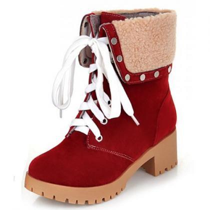 lace up boots red laces